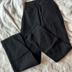 NWOT High-Waisted Classic Black Denim Jeans—Wide Leg